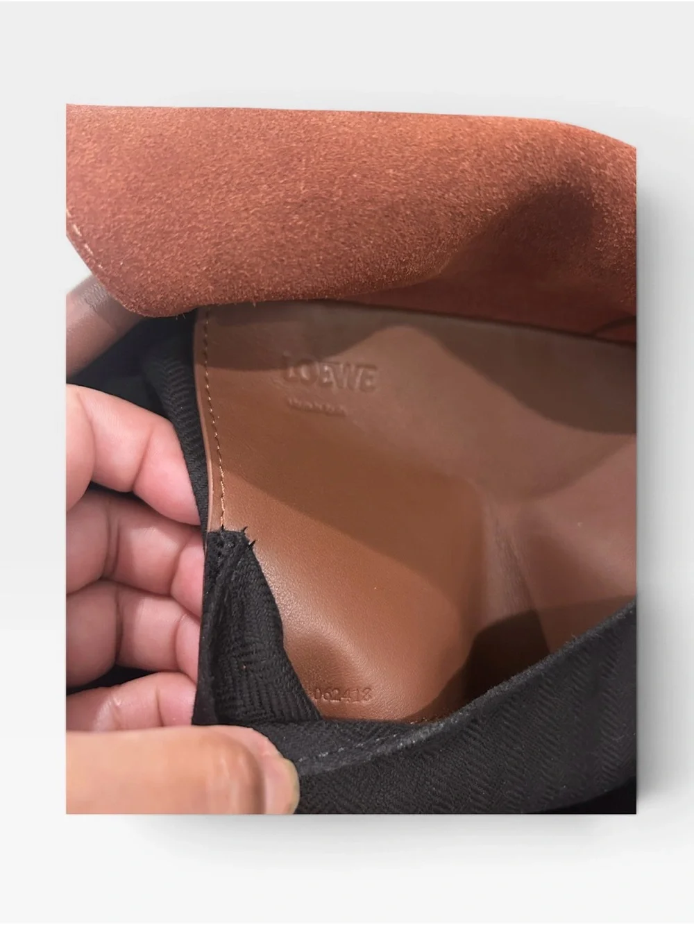 LOEWE Yago Brown Leather Drawstring Backpack